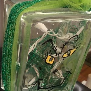Grinch glass block with lights